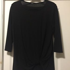 Gibson Cozy Twist Front Pullover - Black